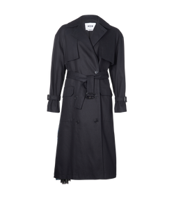 MSGM Sequin Trim Trench Coat, Cotton, Black, UK12, 3*