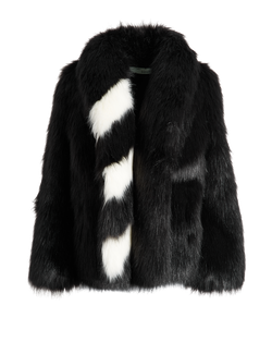 Off-White Faux Fur Coat, Acrylic, Black, UK6, 2*