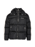 Palm Angels Detachable Hood Puffer, &pound;395, Clothing, Black, Polyester (Polymer), Front view