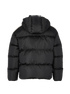Palm Angels Detachable Hood Puffer, &pound;395, Clothing, Black, Polyester (Polymer), Back view