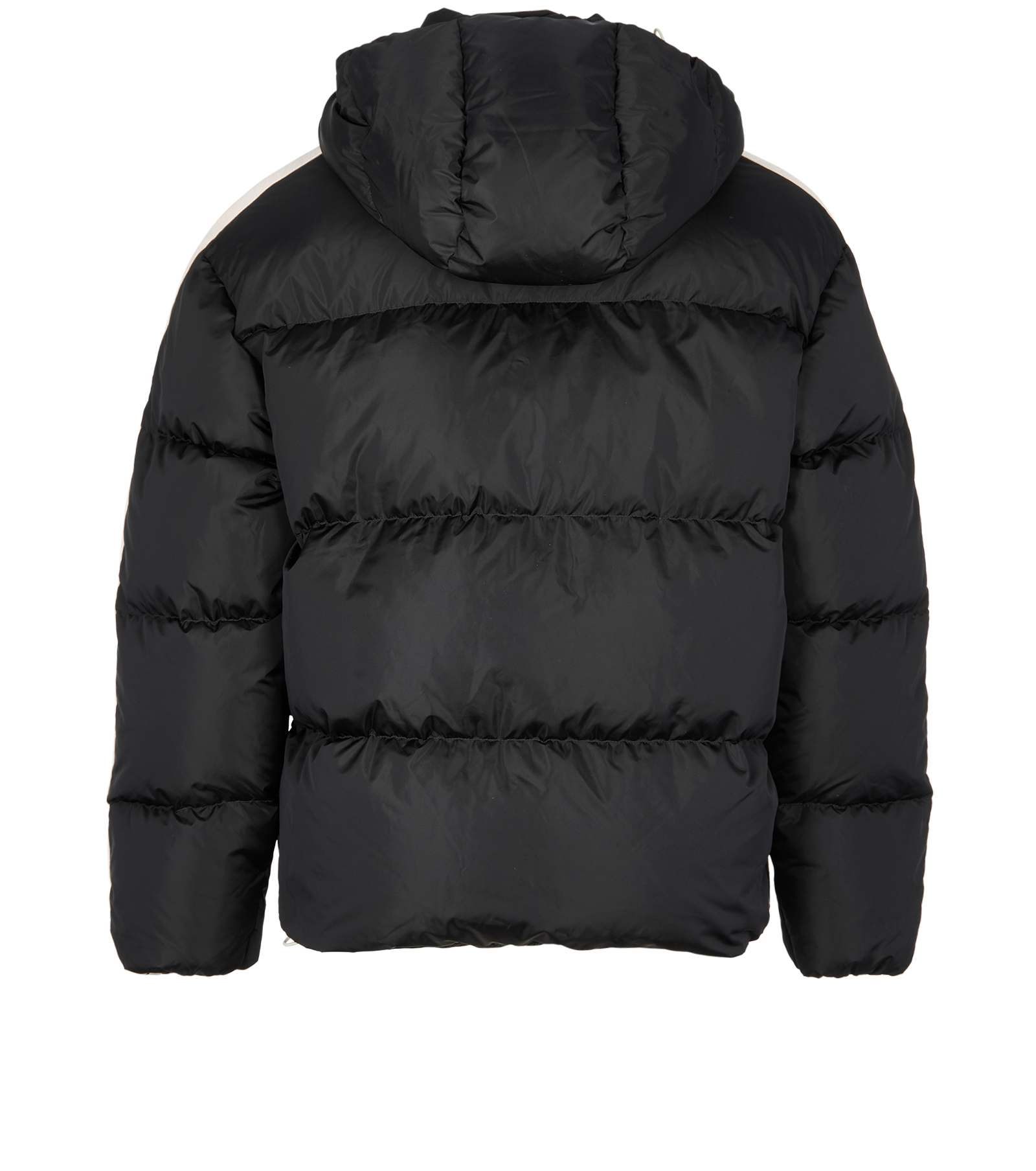 Palm Angels Detachable Hood Puffer, &pound;395, Clothing, Black, Polyester (Polymer), Back view
