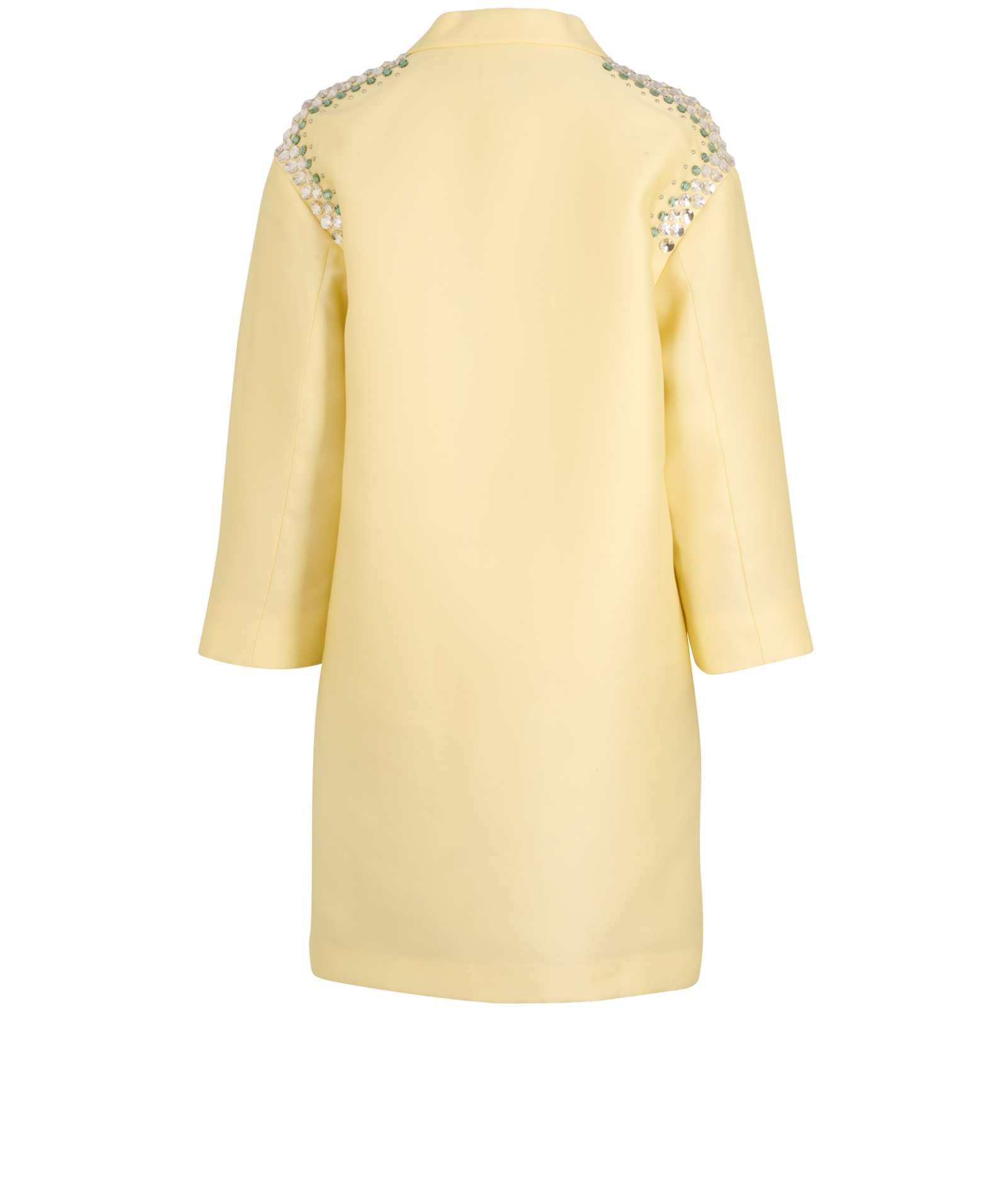 Prada Crystal-Embellished Coat, &pound;450, Clothing, Yellow, Polyester (Polymer), Back view