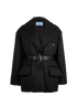 Prada Belted Short Logo Puffer Coat, &pound;1,500, Clothing, Black, Nylon, Front view