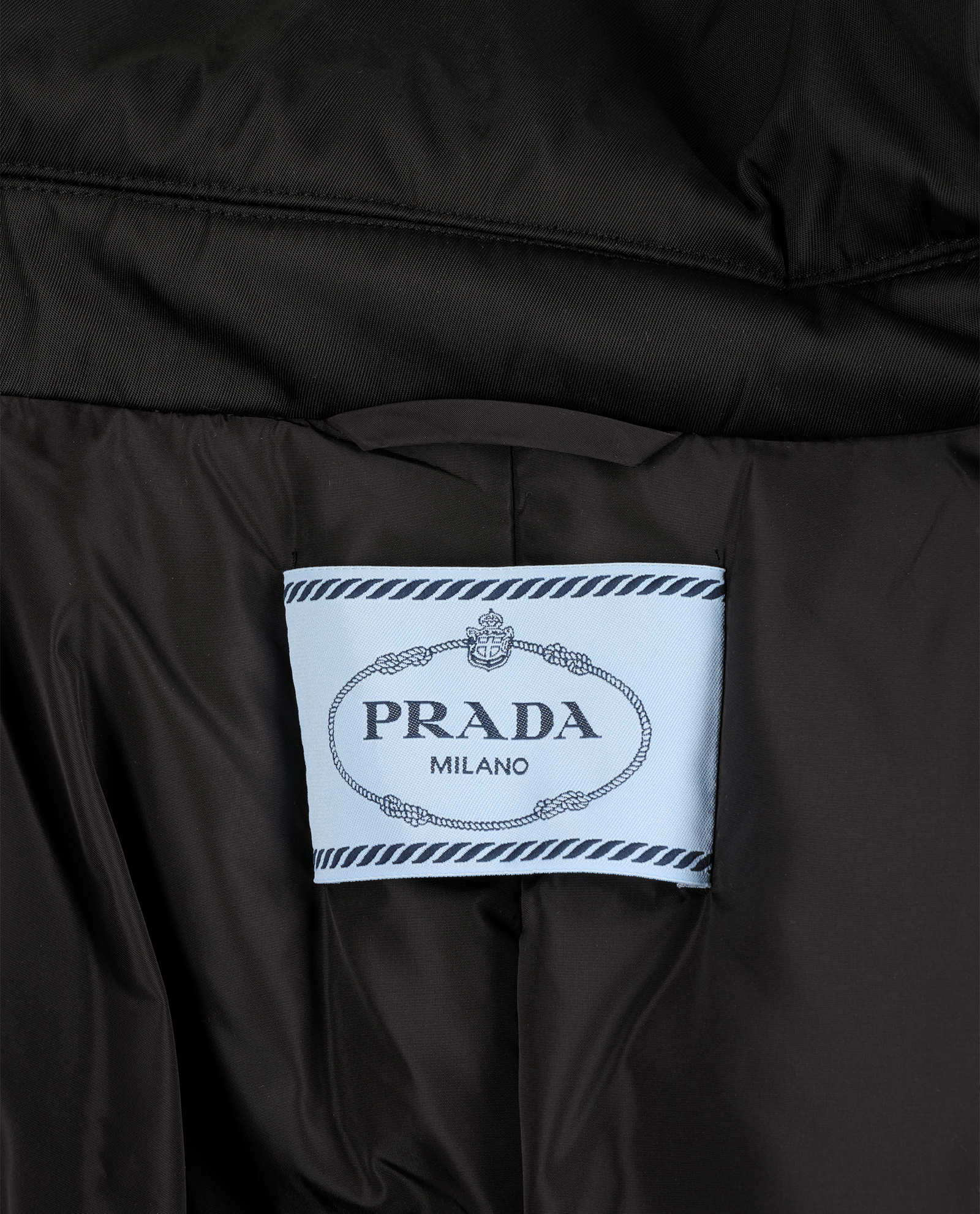 Prada Belted Short Logo Puffer Coat, &pound;1,500, Clothing, Black, Nylon, Other view