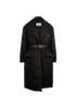 Prada Belted Long Logo Puffer Coat, &pound;2,500, Clothing, Black, Nylon, Front view