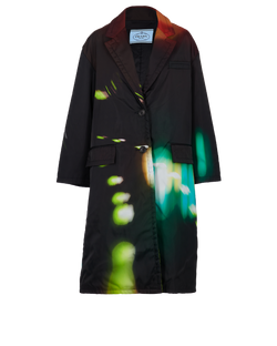 Prada 2018 Printed Coat, Poly, Multi, Sz L, 3*