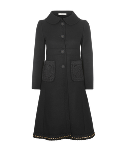 Prada Fitted A-line Coat, Wool, Black, 10, 2*