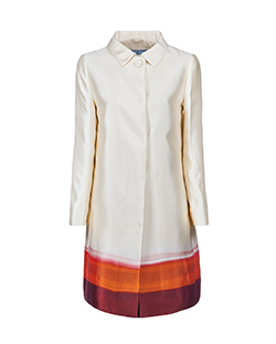 Prada Ombre Dress Coat, Silk, Cream/Orange/Red, UK 10