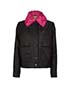 Prada Pink Collar Tweed Detail Coat, front view