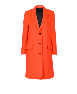 Stella McCartney Notch Lapel Coat, Wool, Red, UK4, 2*