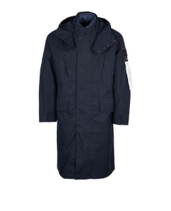 Stone Island Hooded Ghost Coat, Cotton/Down, Navy, Sz S, 3*