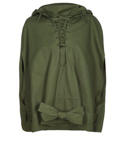 Valentino Hooded Cape, Cotton, Green, UK6, T, 3*