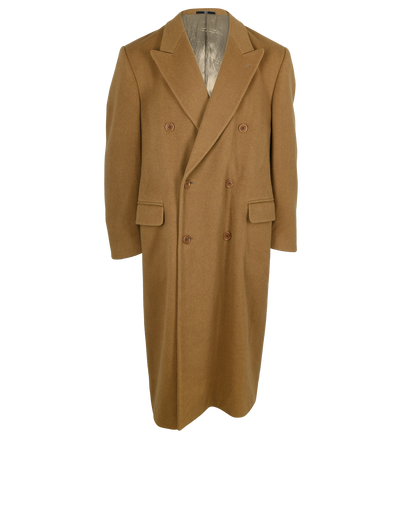 Valentino Long Double Breasted Coat, £550, Clothing, Brown, Wool, Front view