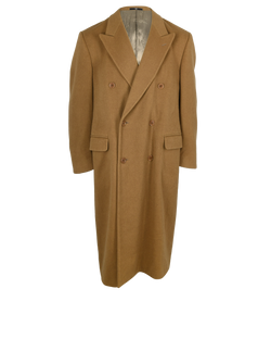 Valentino Long Double Breasted Coat, Mens, Wool, Brown, Sz XL, 2*