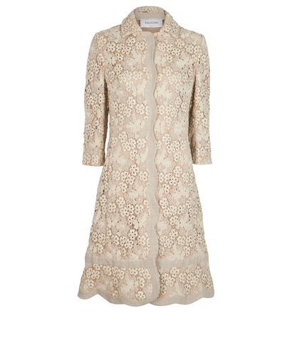 Valentino Floral Lace Applique Coat, front view