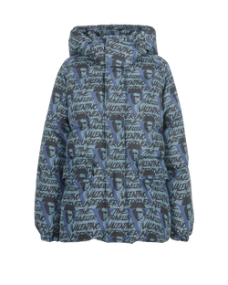 Valentino X Undercover VVV Print Coat, Silk, Blue, UK18, 3*