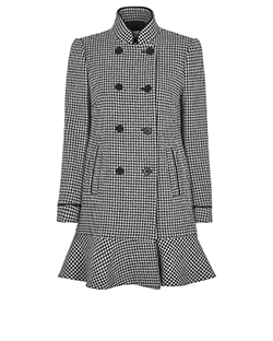 Valentino Double Breasted Coat, Wool,Houndstooth, 8, 3*