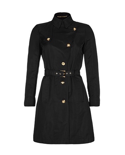 Versace Button Detail Rain Mac Trench Coat, front view