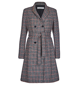 Victoria Beckham Belted Coat, Wool, Check, UK14