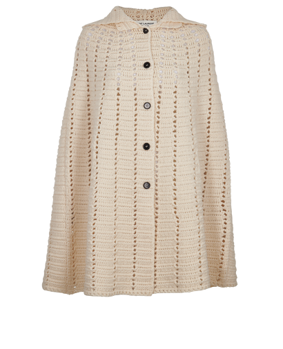 Saint Laurent Crochet Cape, front view