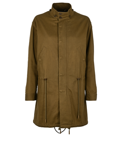 Saint Laurent Hooded Parka, £395, Clothing, Green, Cotton, Front view