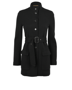 Saint Laurent Belted Coat, Wool, Black, UK8, 2*
