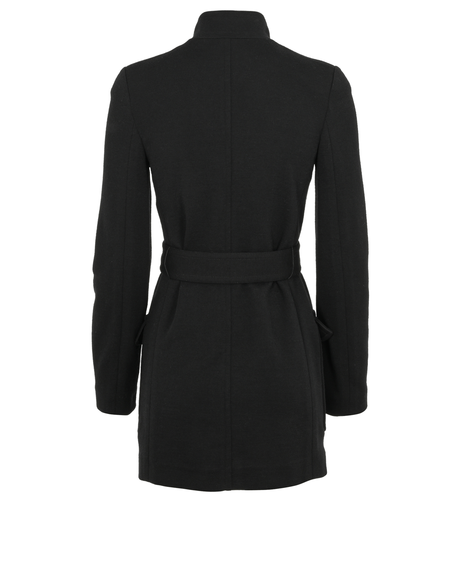 Saint Laurent Belted Coat, &pound;495, Clothing, Black, Wool, Back view