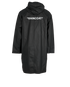Off-White Quote Hooded Raincoat, &pound;320, Clothing, Black, Cotton/Polyester Mix, Back view