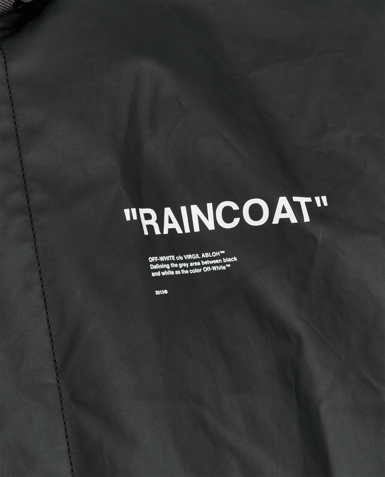 Off-White Quote Hooded Raincoat, &pound;320, Clothing, Black, Cotton/Polyester Mix, Other view