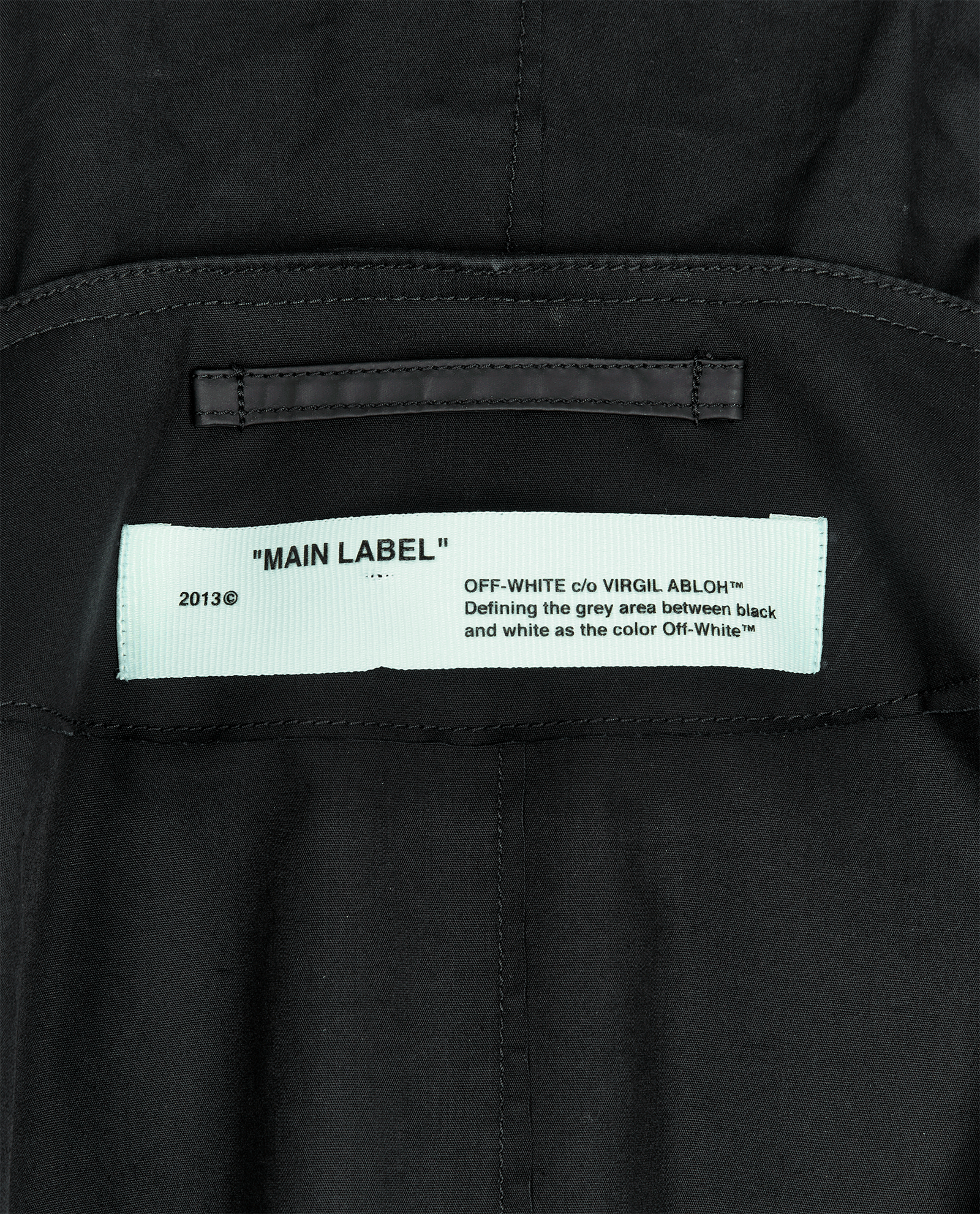 Off-White Quote Hooded Raincoat, &pound;320, Clothing, Black, Cotton/Polyester Mix, Other view