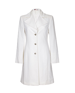 Versace Classic Dress Coat, Cotton, White, UK 16