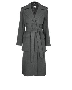 Burberry Belted Coat, Cashmere, Grey, UK 6, 4*