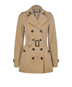 Burberry Short Sandringham Trench Coat, Cotton, Beige, UK 6, 3*