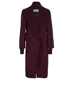 Burberry Detachable Collar Coat, Cashmere, Burgundy, 16