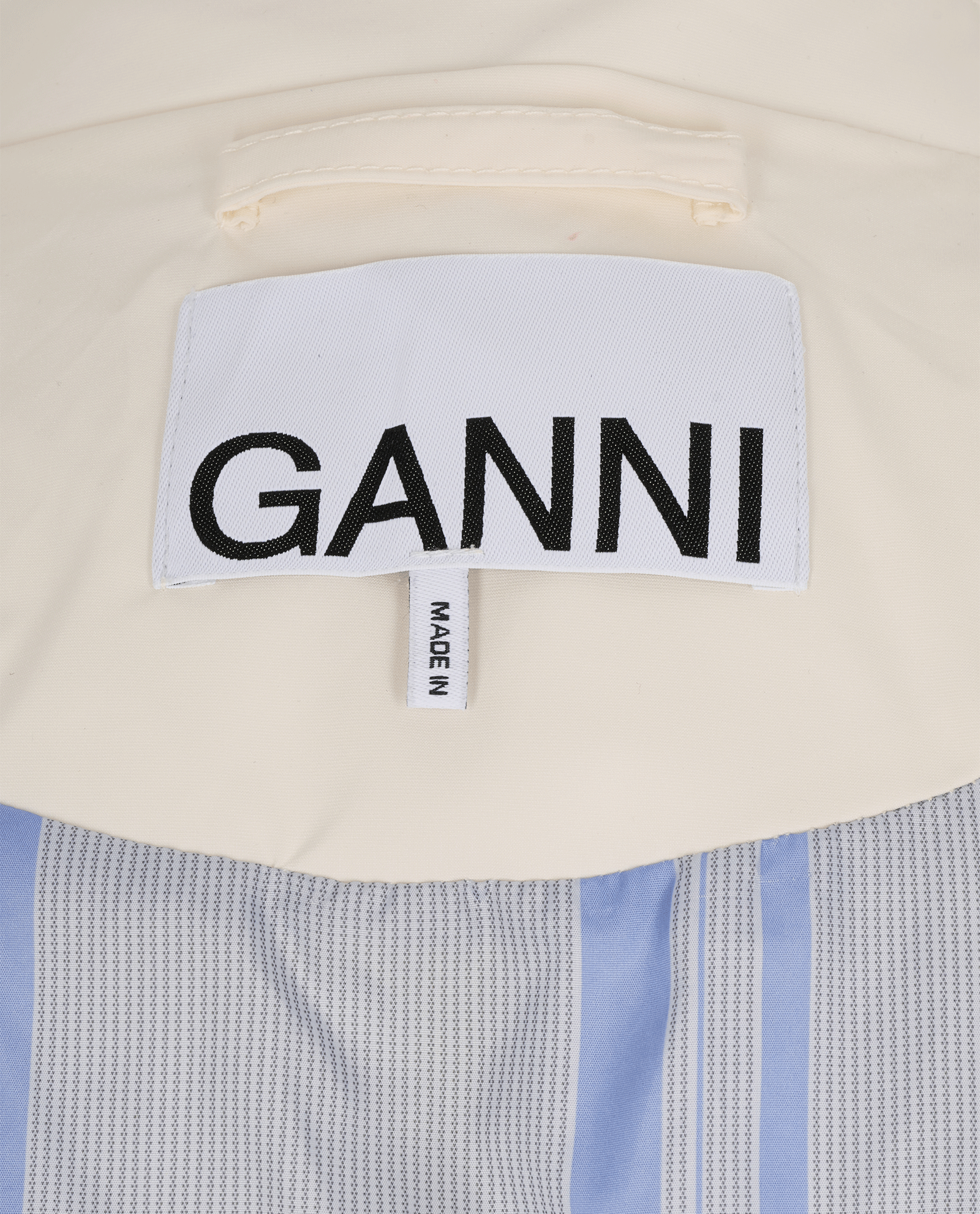 Ganni Tech Puffer Coat With Scarf, &pound;150, Clothing, White, Polyester (Polymer), Other view
