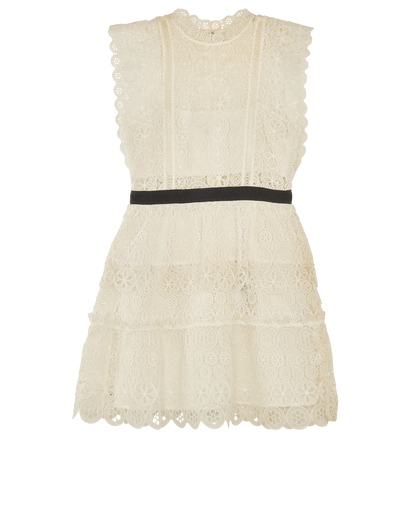 Self-Portrait Circle Floral Lace Mini Dress, front view