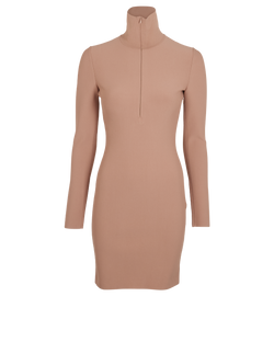 Alaia Angia Stretch Knit Dress, Viscose, Nude, UK10, 3*