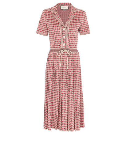 Gucci Maxi Pleated Dress, &pound;320, Clothing, Black/Gold/Red, Viscose, Front view