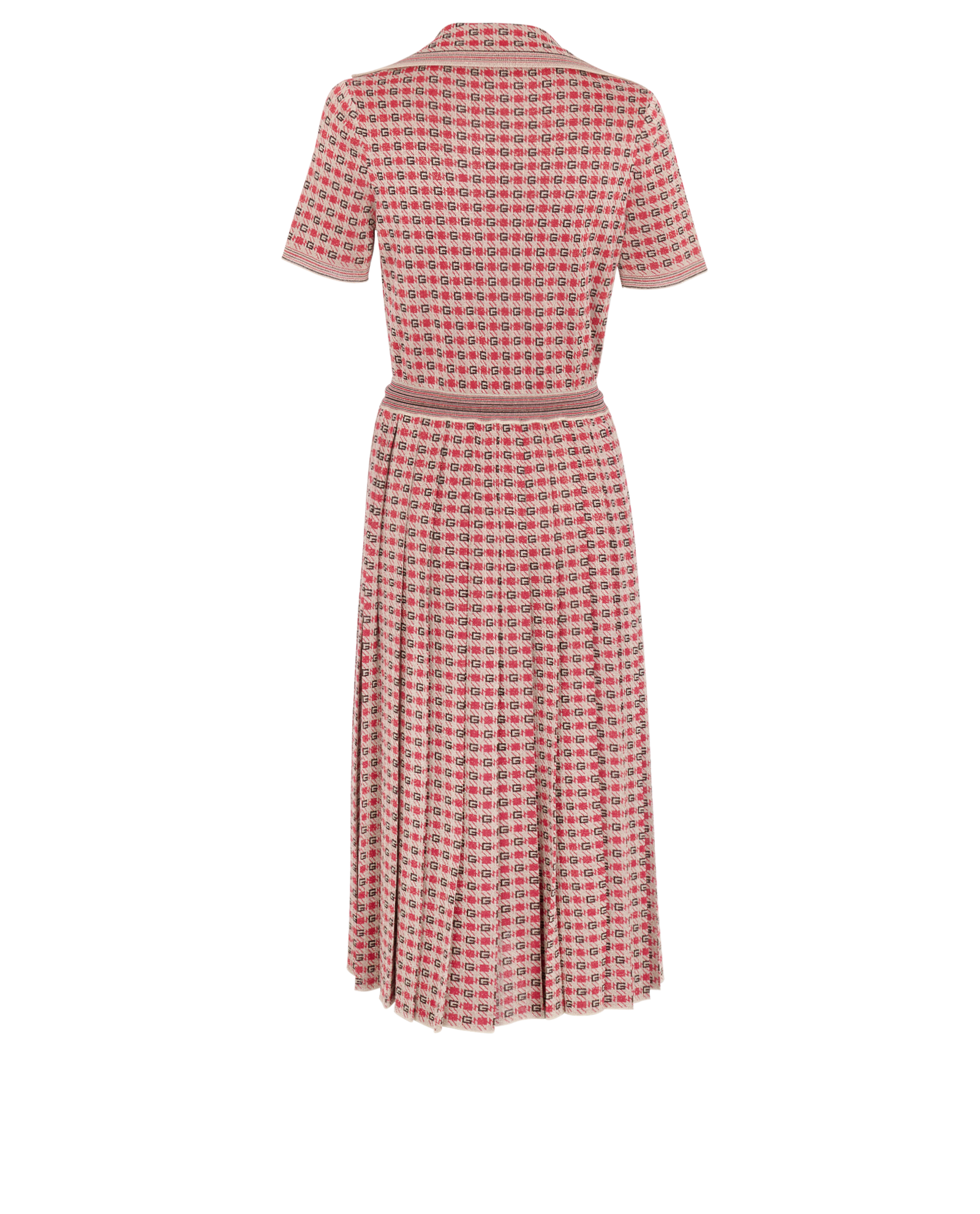 Gucci Maxi Pleated Dress, &pound;320, Clothing, Black/Gold/Red, Viscose, Back view