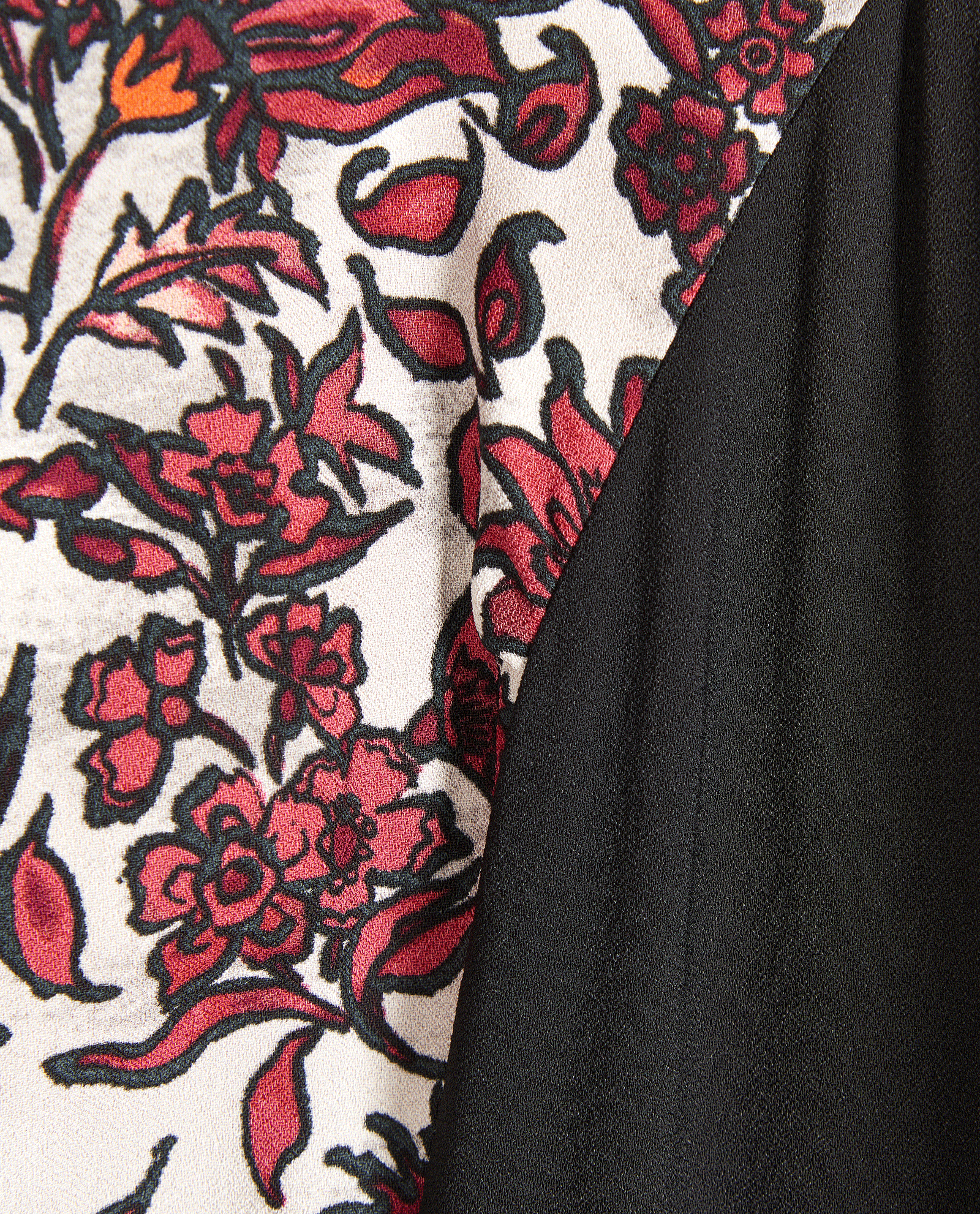 Louis Vuitton Floral Tie-Waist Dress, &pound;210, Clothing, Black/Red/White, Silk/Viscose, Other view