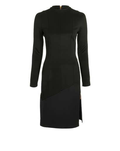 Louis Vuitton Zip-Detailed Long Sleeves Dress, &pound;230, Clothing, Black, Viscose, Front view