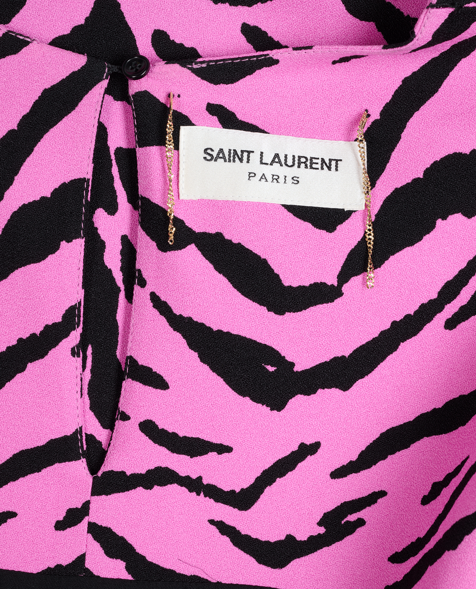 Saint Laurent Zebra Mini Dress, &pound;150, Clothing, Black/Pink, Viscose, Other view