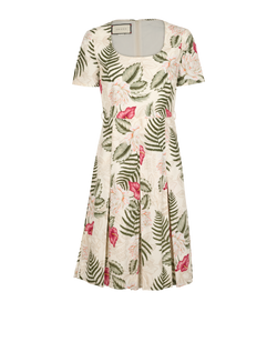 Gucci Hawaiian Floral Dress, Cotton, Cream, UK 10, 2*