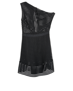 Self-Portrait Off-Shoulder Striped Dress, Poly, Black, UK12, 2*