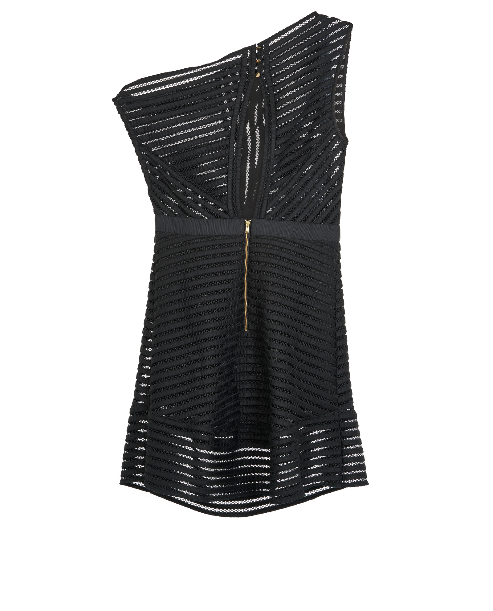 Self-Portrait Off-Shoulder Striped Dress, &pound;70, Clothing, Black, Polyester, Back view