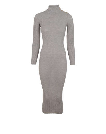 Balmain Stretchy Maxi Dress, &pound;220, Clothing, Grey, Wool, Front view