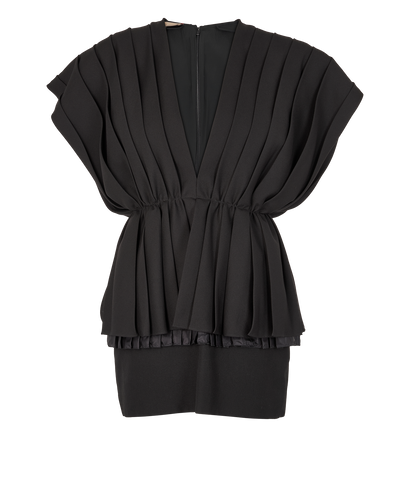 Gucci Pleated Mini Dress, &pound;275, Clothing, Black, Wool, Front view