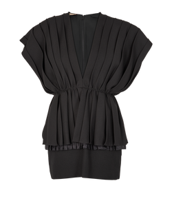 Gucci Pleated Mini Dress, Wool, Black, UK8, 2*