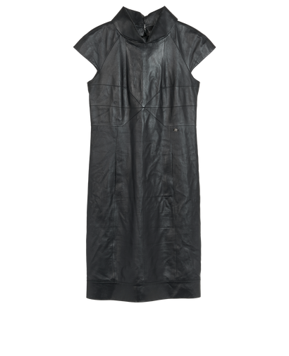 Chanel Midi Dress, &pound;595, Clothing, Black, Leather, Front view