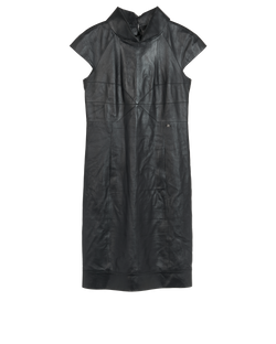 Chanel Midi Dress, Leather, Black, UK6, 2*